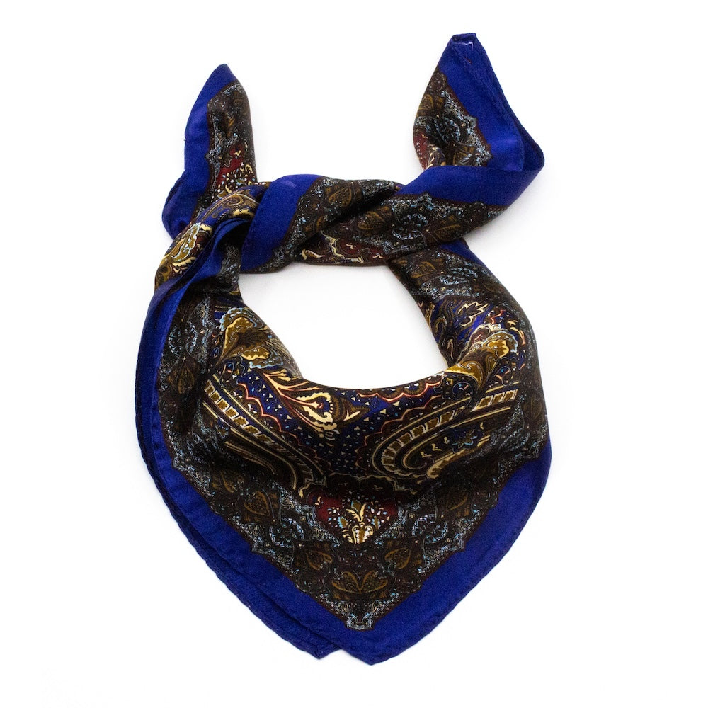 Gothenburg Silk Scarf 50x50cm Blue