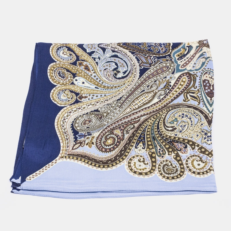 Geel Sidensjal Blå Blå