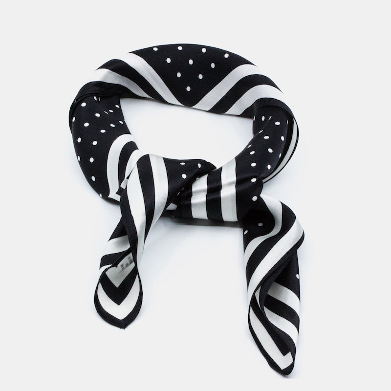 Chesterfield Sidensjal Svart Svart