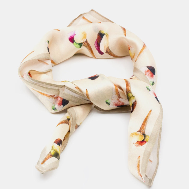 Nice Sidensjal Creme Creme