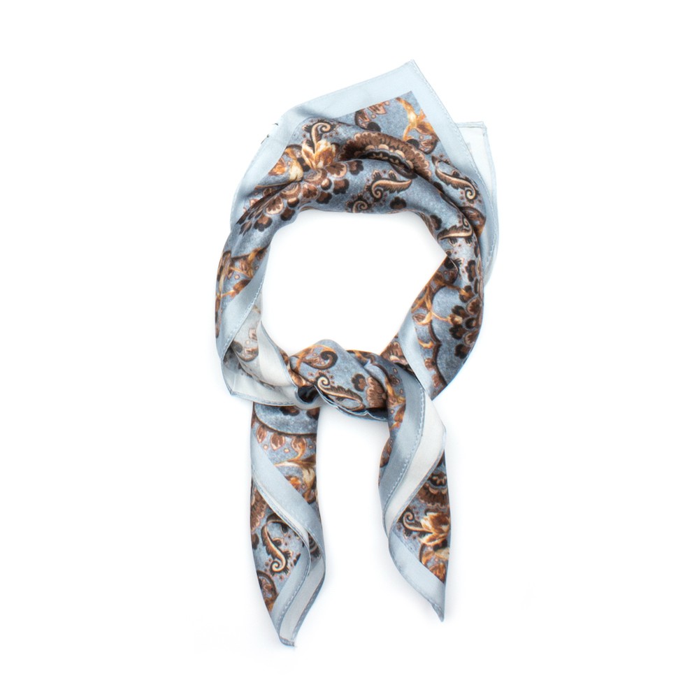 Uden Sidensjal 50x50cm Blå Blå