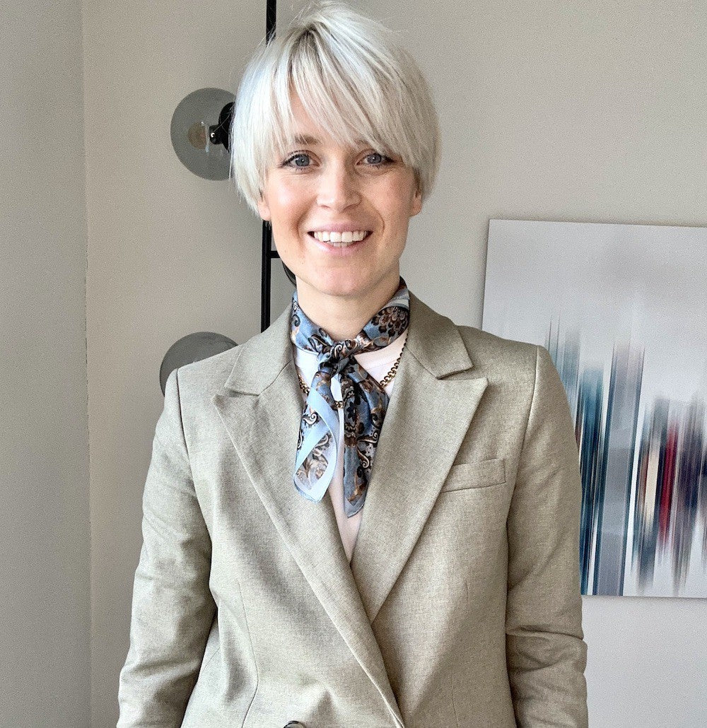 Uden Sidensjal 50x50cm Blå Blå