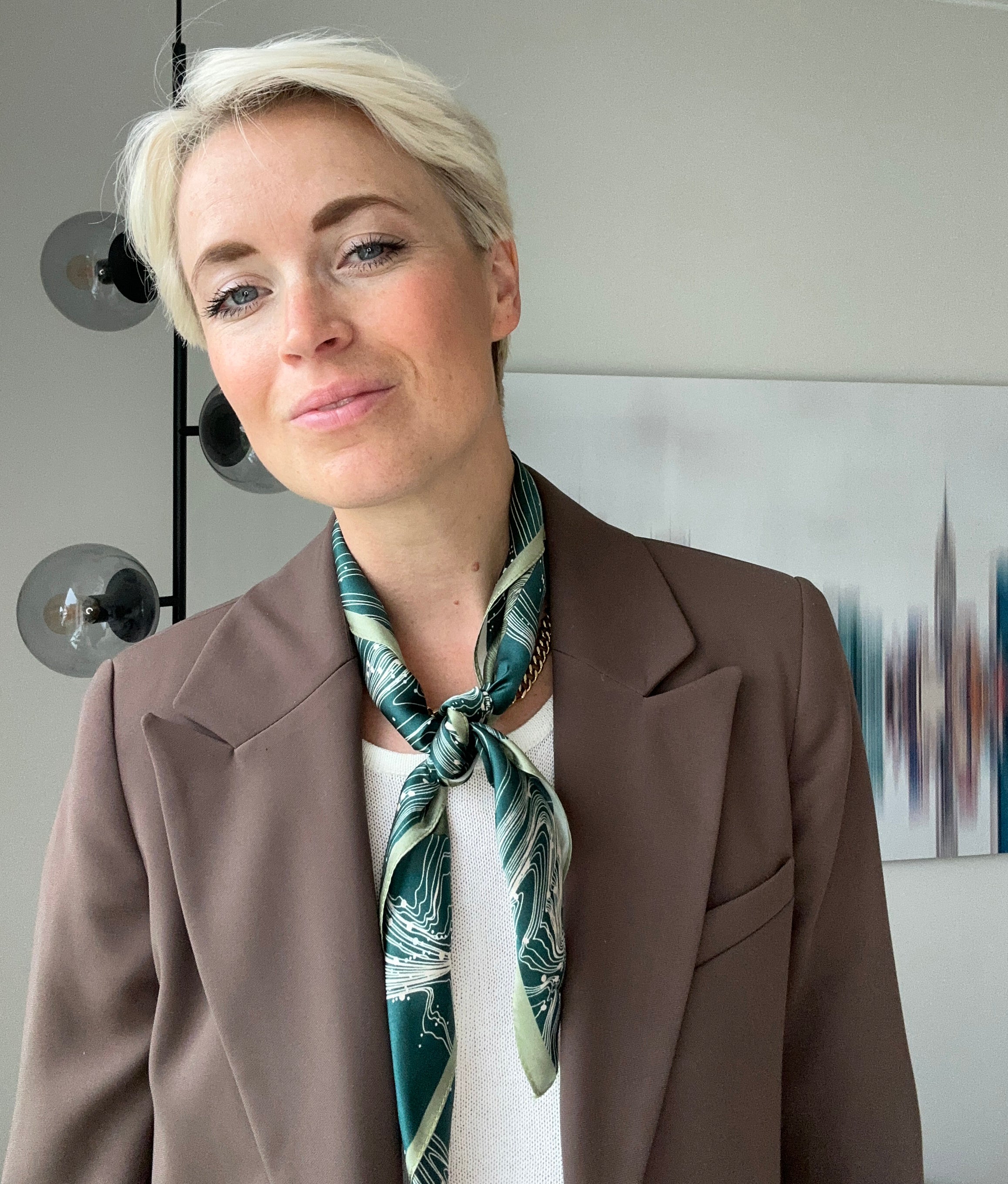 Detmold Sidensjal Grön