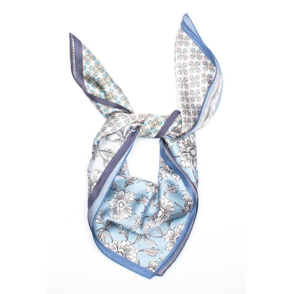Le Mans Silk Scarf Blue