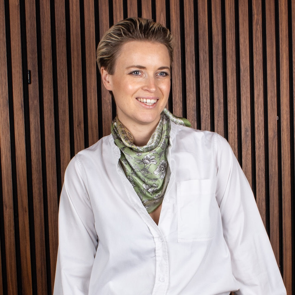 Le Mans Silk Scarf Green