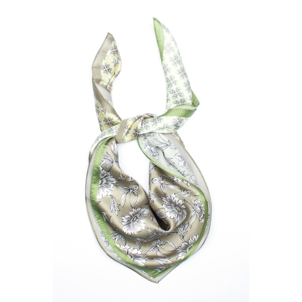Le Mans Silk Scarf Green
