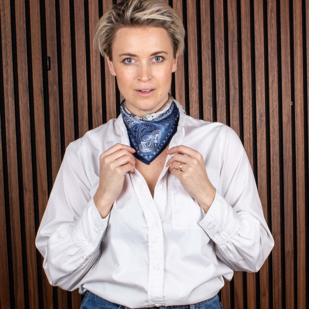 Deauville Silk Scarf Blue