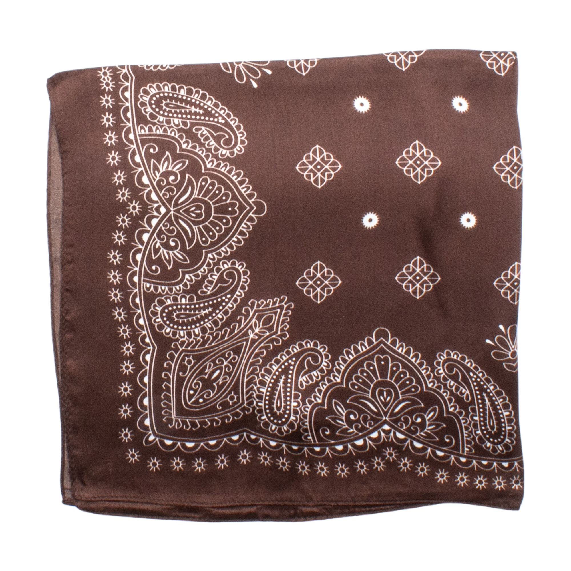 Trafari Silk Shawl 50x50cm Brown