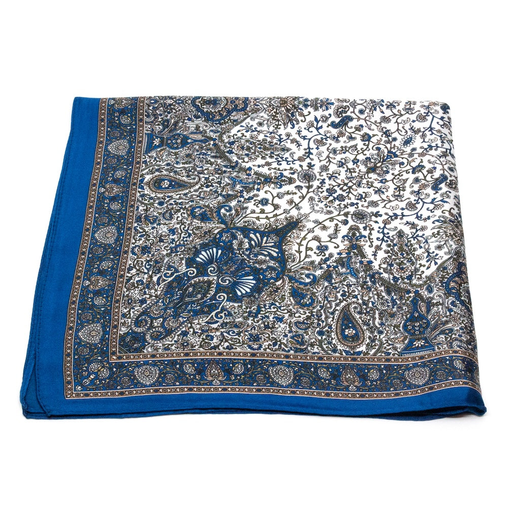 Bougado Silk Shawl 50x50cm Blue
