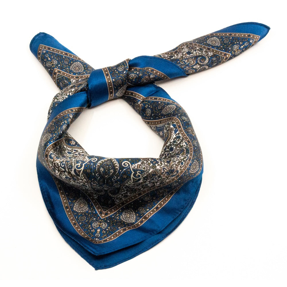 Bougado Silk Shawl 50x50cm Blue