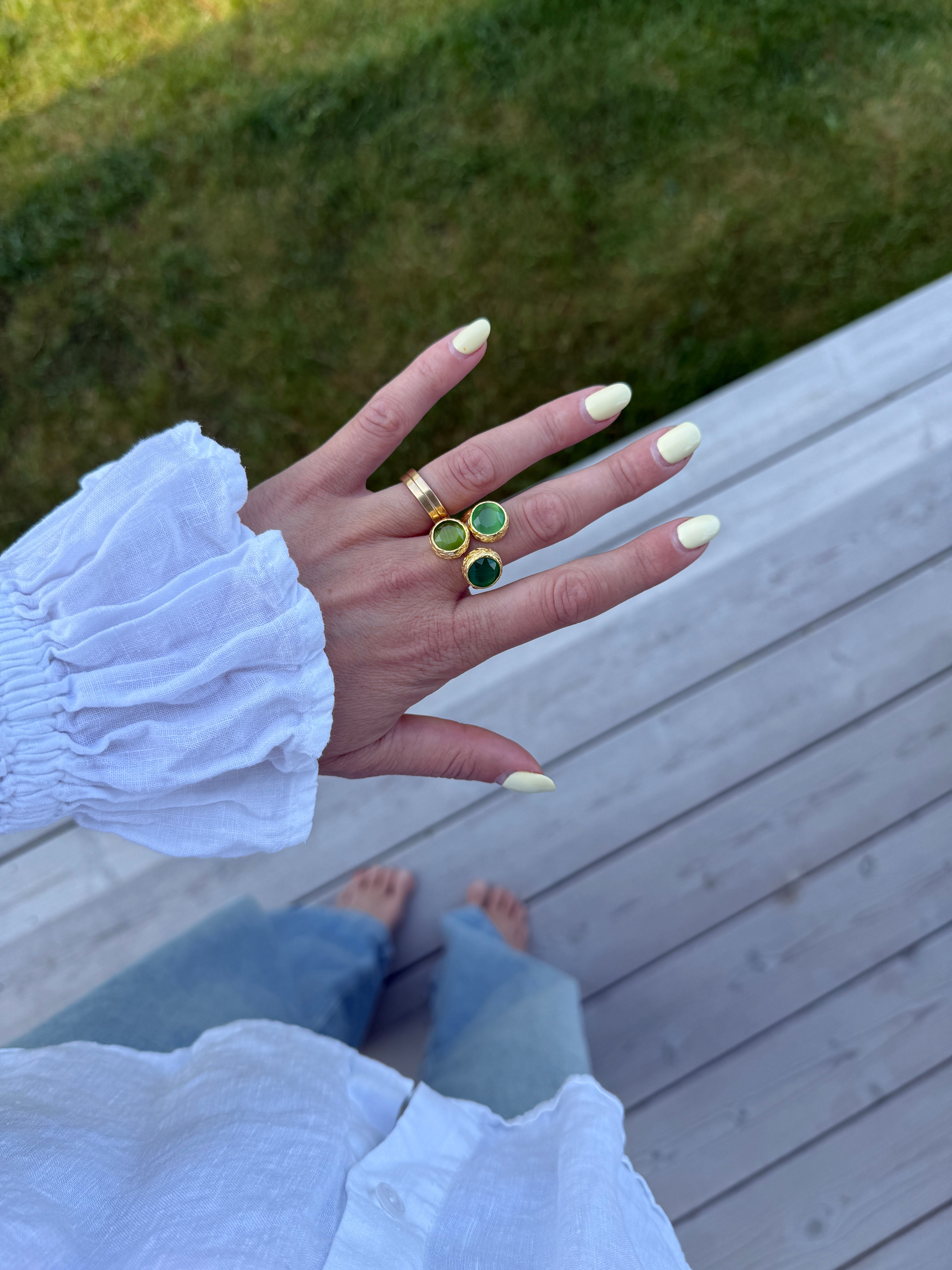 Tripple Tau Ring Jade