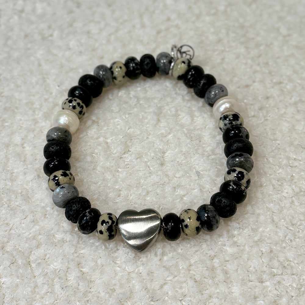 Love Chunky Gem Armband Silver