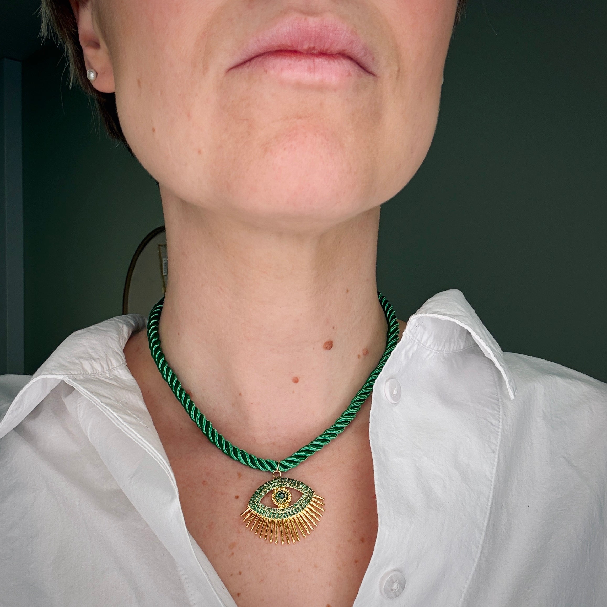 Eye Gazing Rope Halsband Blue