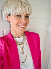 Pearl Beads Necklace 42cm Pink