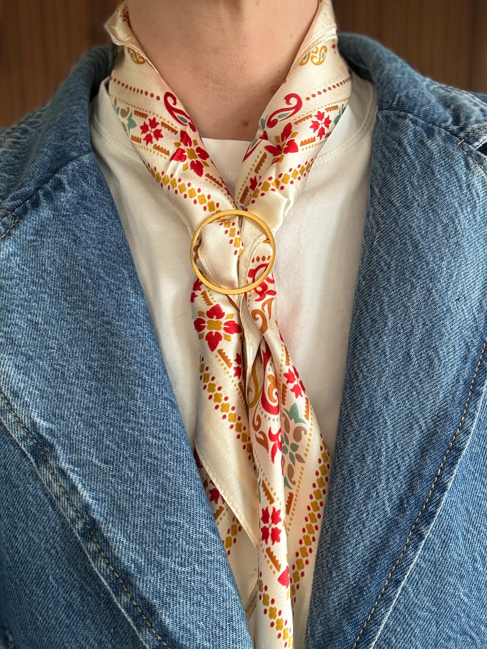 Auteuil Sidensjal 50x50cm Röd