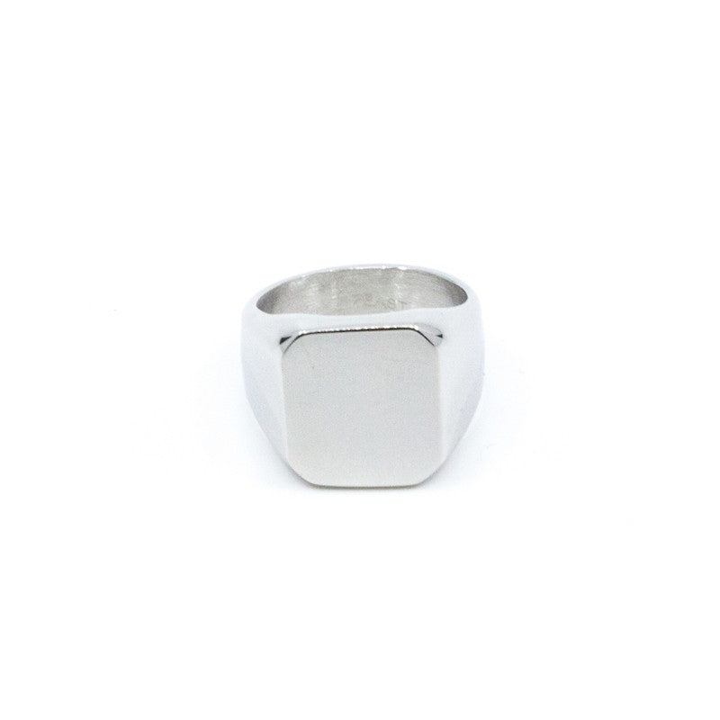 Shiny Signet Ring Stål Stål