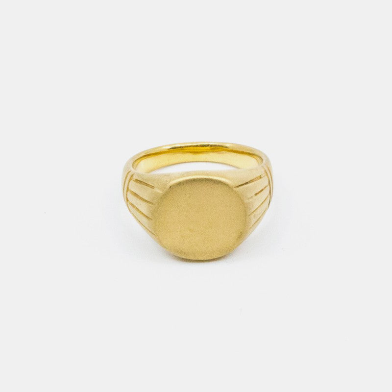 Round Signet Ring Guld Guld