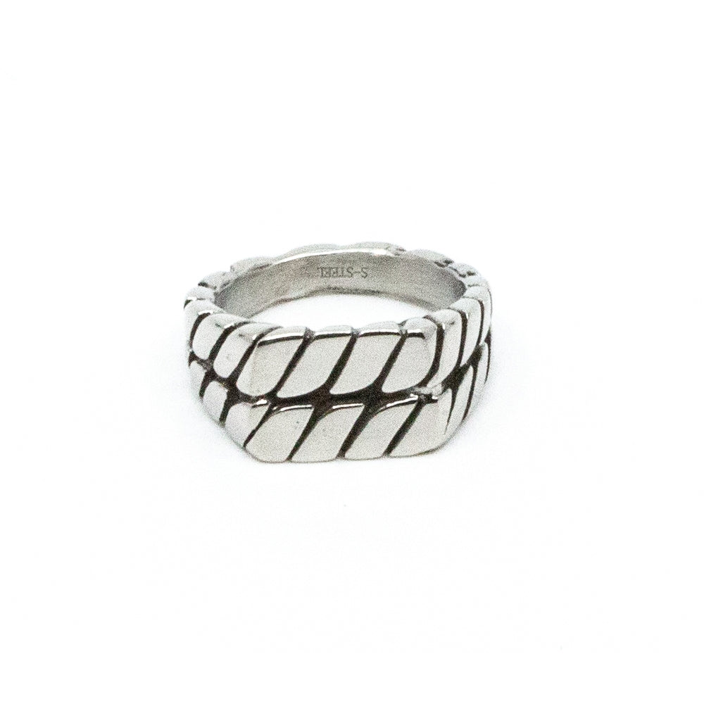 Pattern Signet Ring Steel