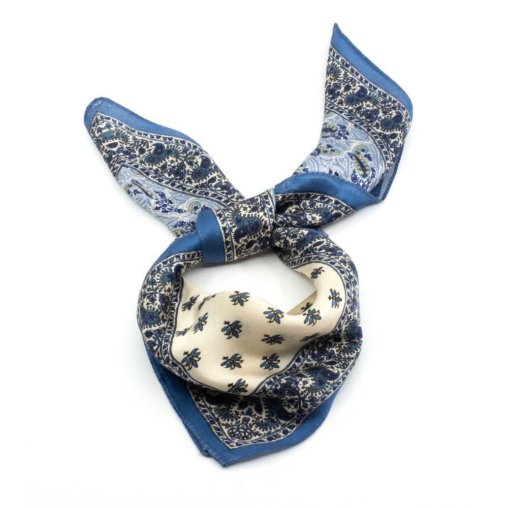 Montparnasse Sidensjal 50x50cm Blå