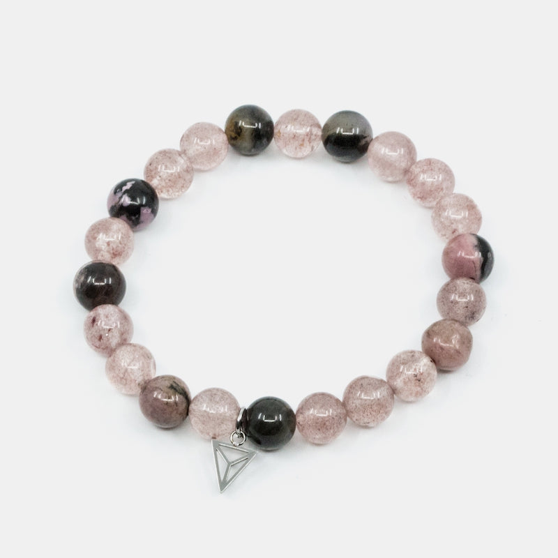 Mala Armband Jordgubbskvarts Y-YOGA Rosa