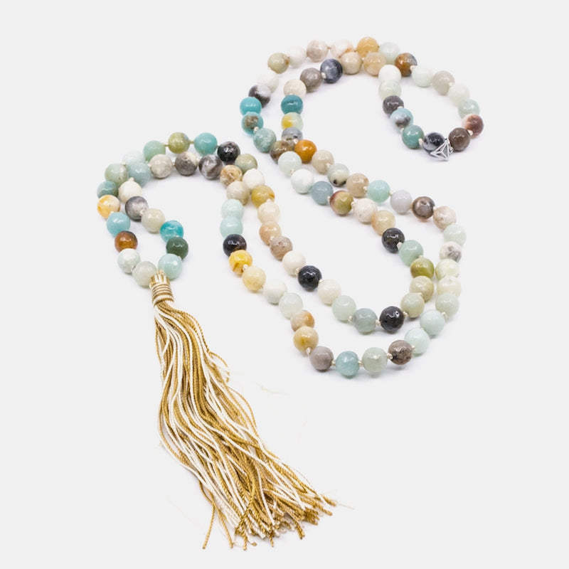 Mala Halsband Amazonit Y-YOGA Turkos