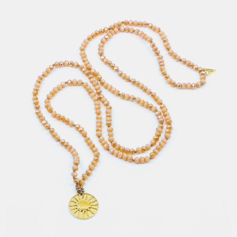 Sun Amulet Halsband Peach Y-YOGA Orange