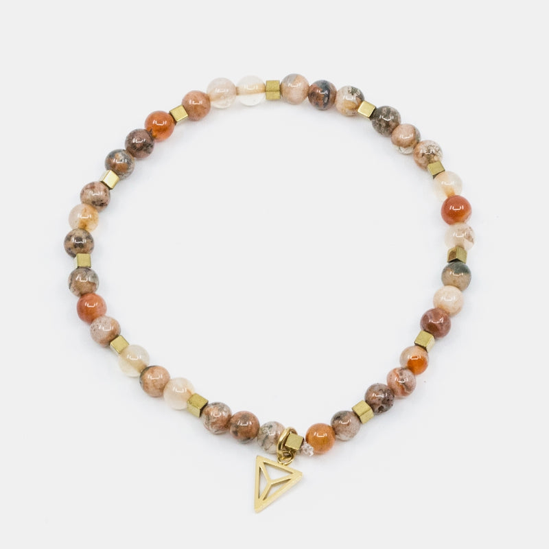 Leopard Jasper Armband Orange Y-YOGA Orange