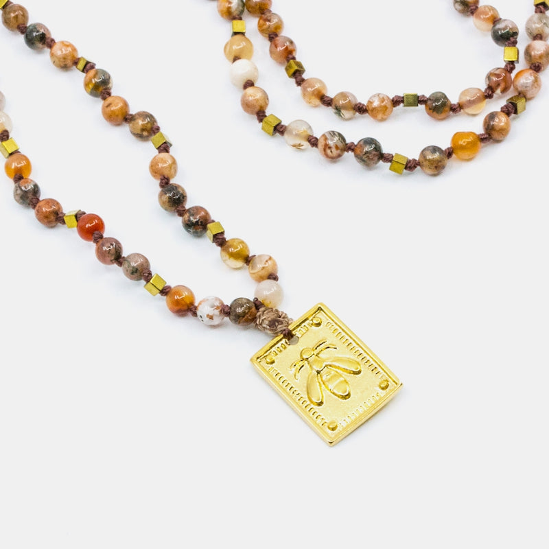 Bee Amulet Halsband Orange Y-YOGA Orange