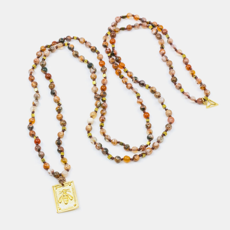 Bee Amulet Halsband Orange Y-YOGA Orange
