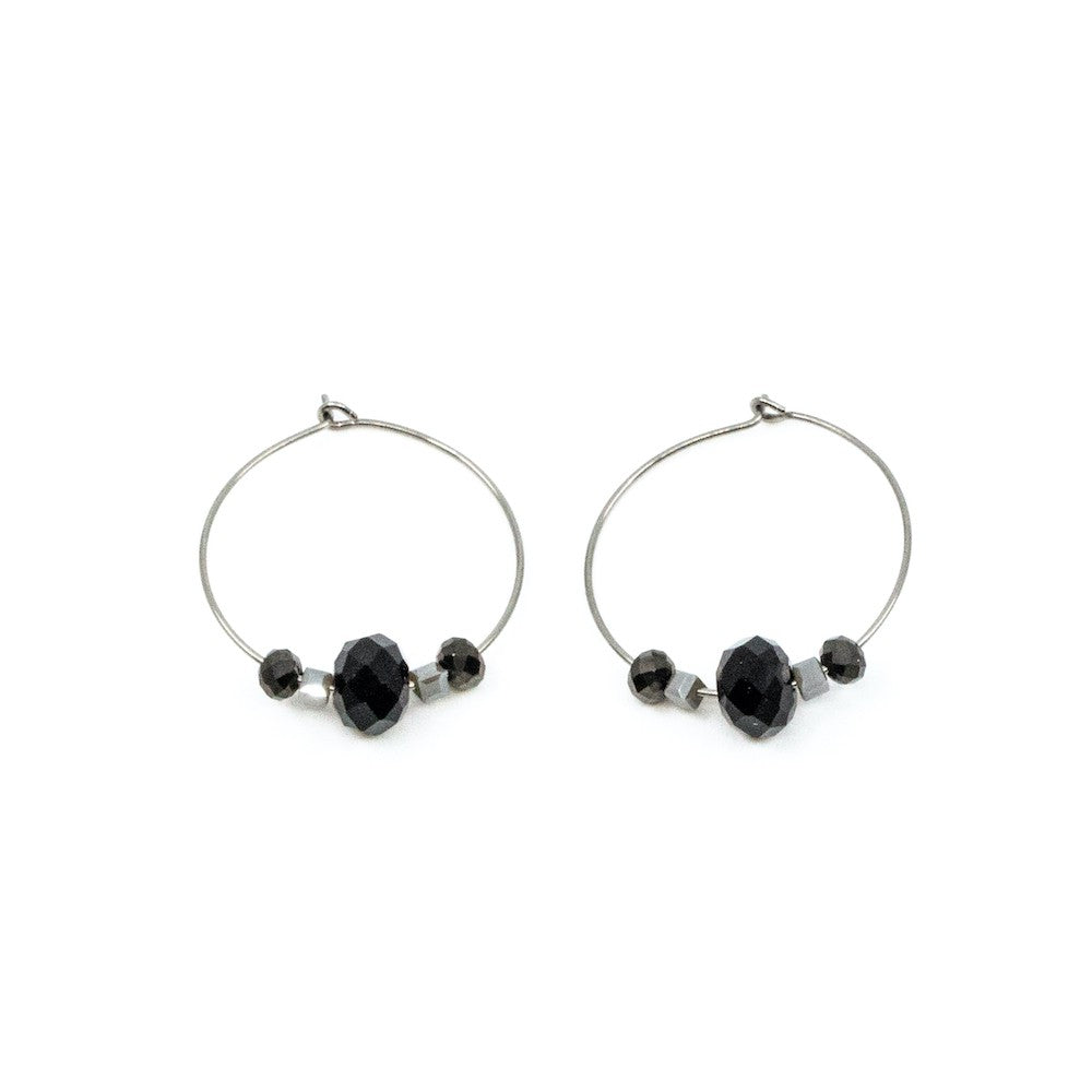 Joy Örhänge Svart Svart/Silver