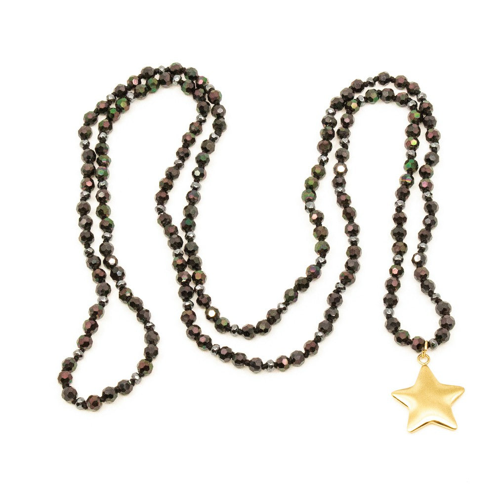 Soft Star Halsband Sparkling Gold Svart