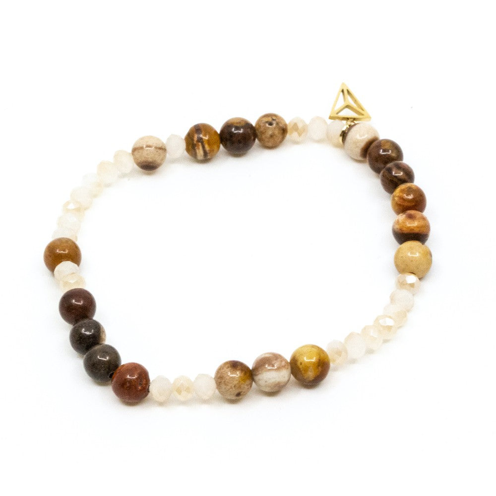 Jaspis Armband Brun Sand
