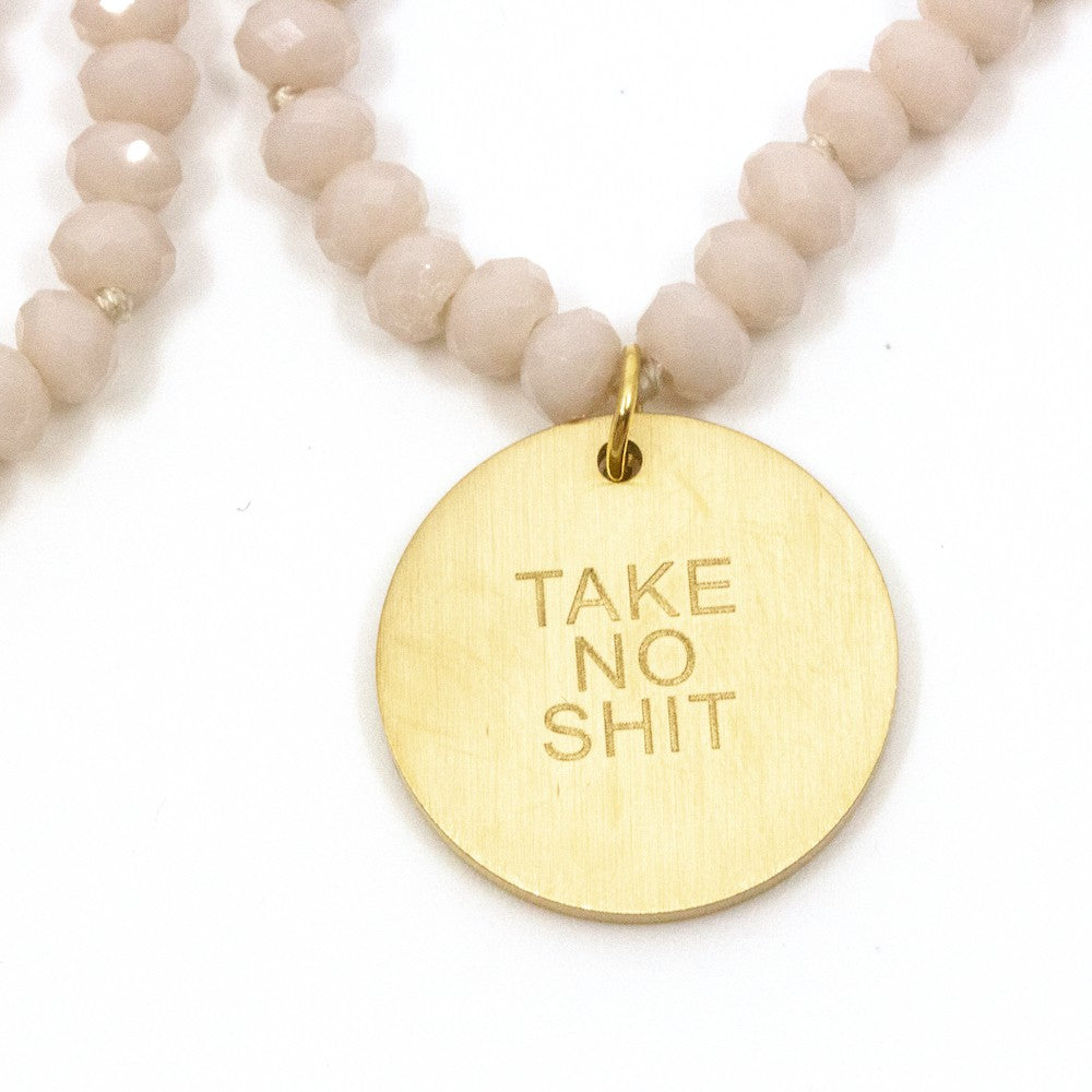 Take No Shit Halsband Rosa Rosa