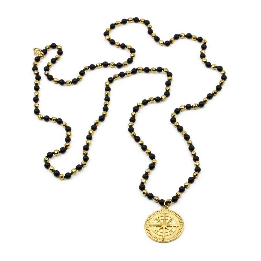Compass Halsband Guld Silver
