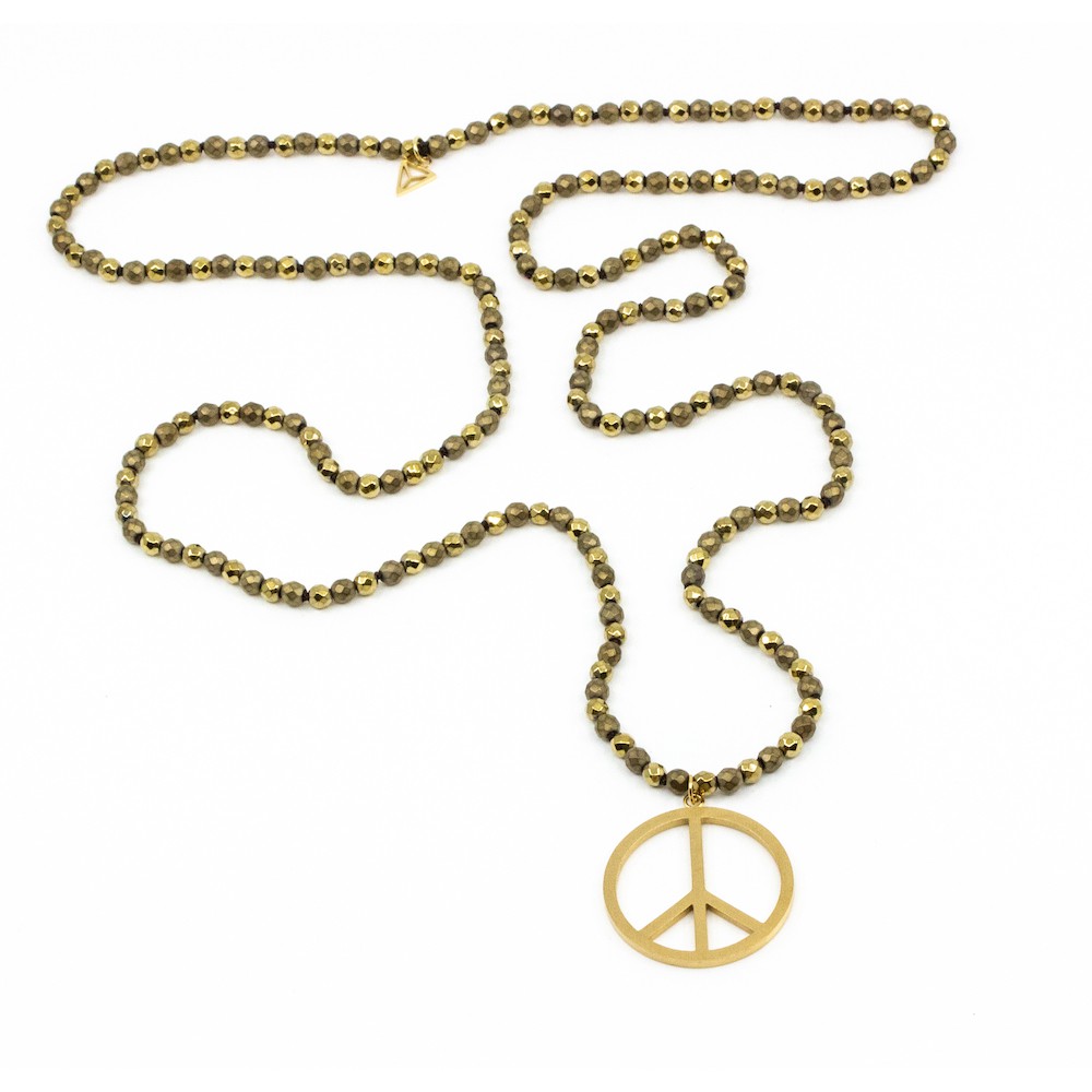 Peace Halsband Guld Hematite Guld