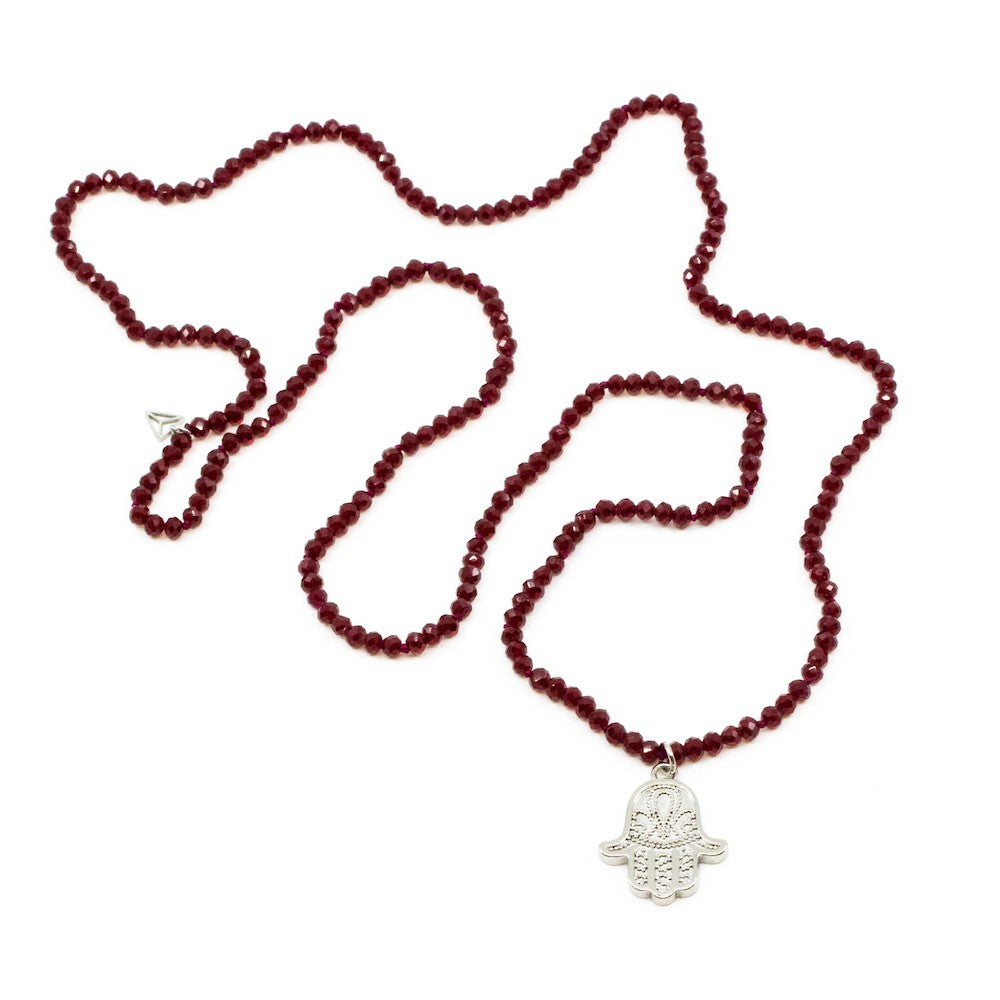 Hamsa Halsband Röd Röd