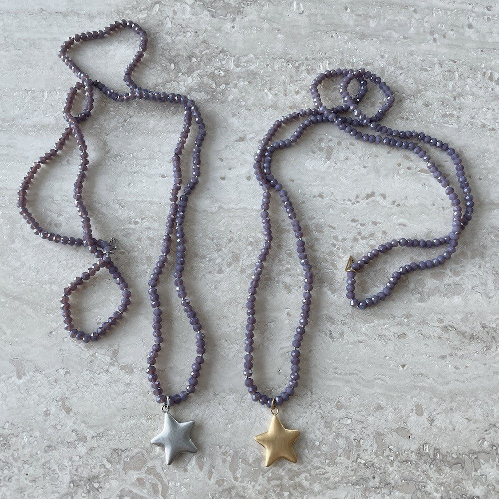 Silver Soft Star Halsband Lila Lila
