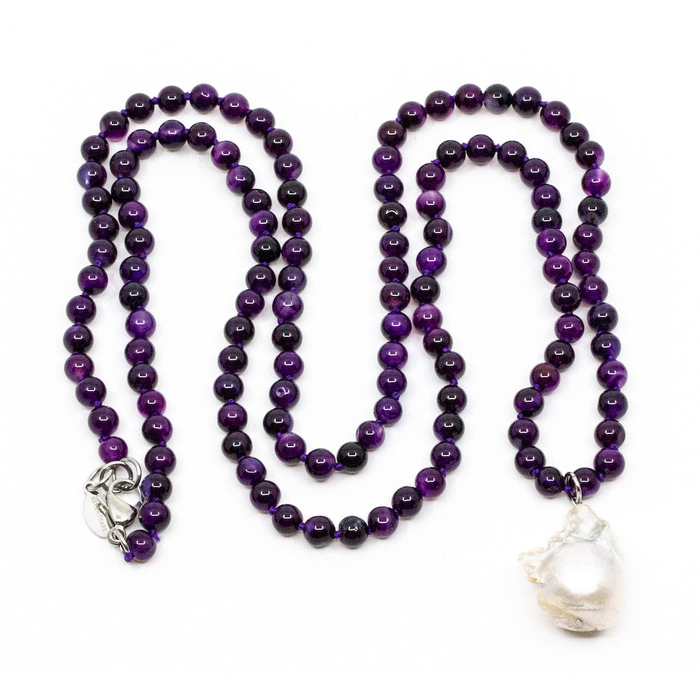RE:used Chunky Pearl Halsband Lila Lila