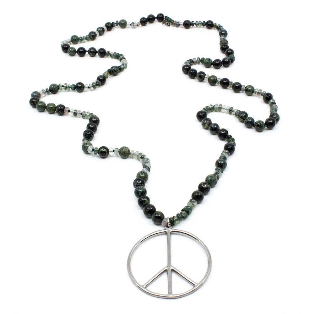 Peace Necklace Green Jasper