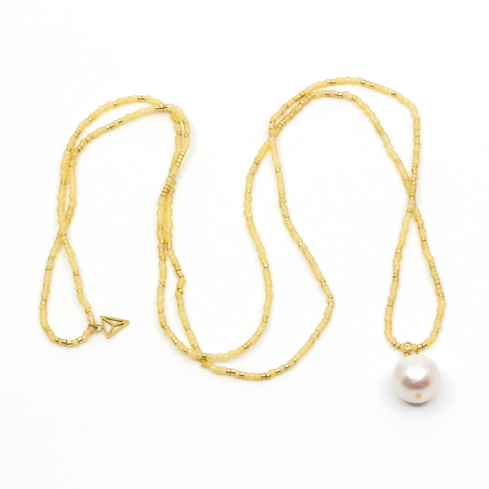 Natural Pearl Necklace Yellow