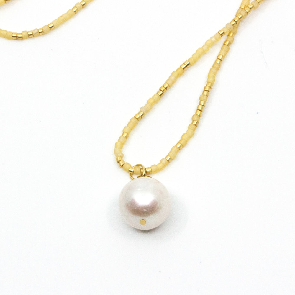 Natural Pearl Necklace Yellow