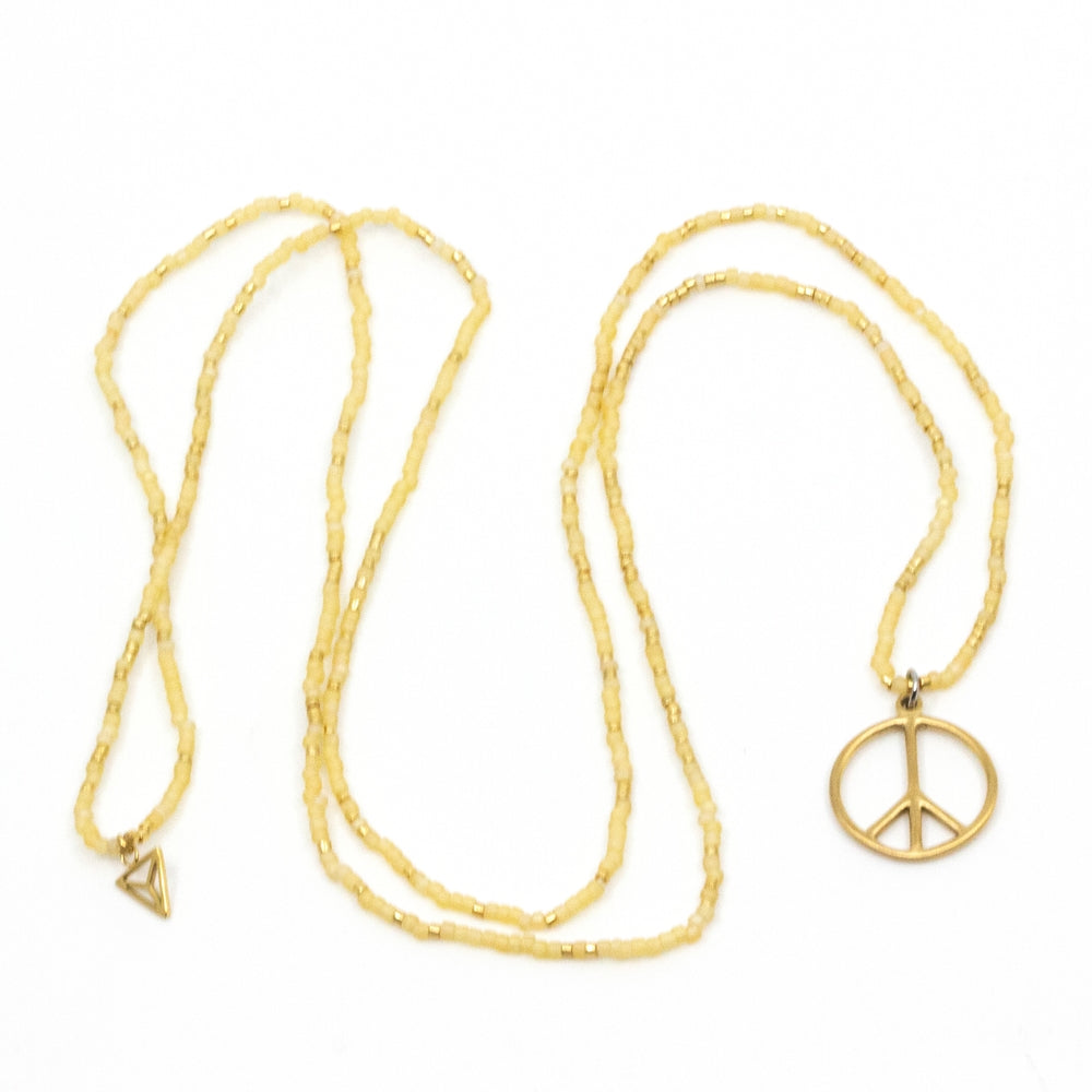 Mini Peace Necklace Yellow