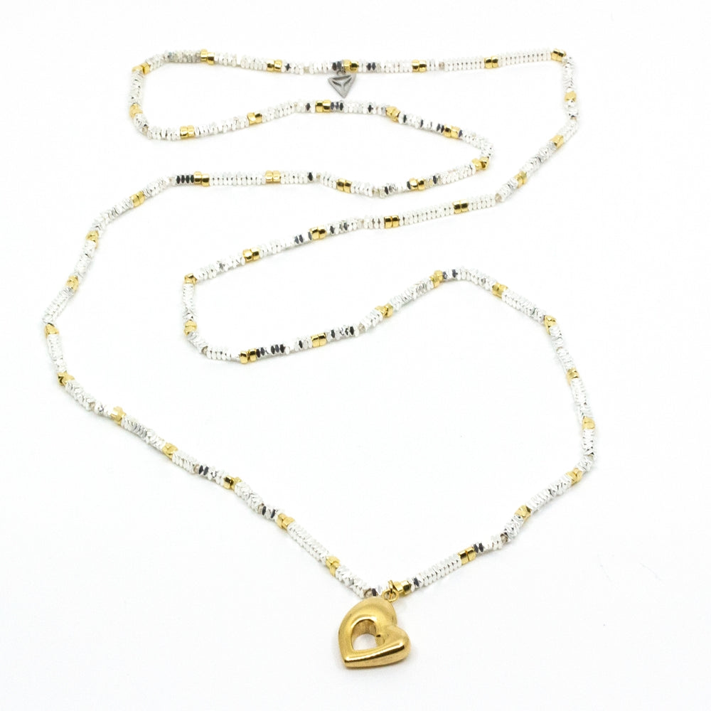 Retro Heart Necklace Gold