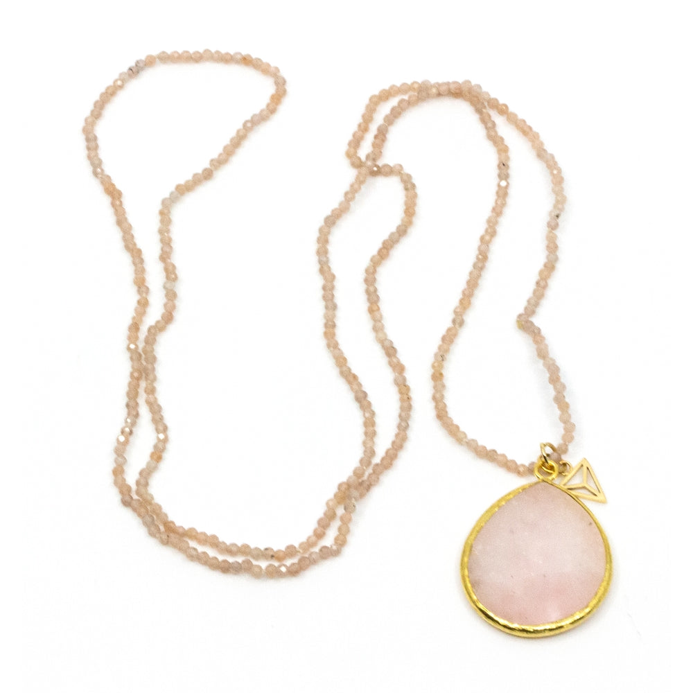 Mini Gem Halsband Dubbel Rosenkvarts
