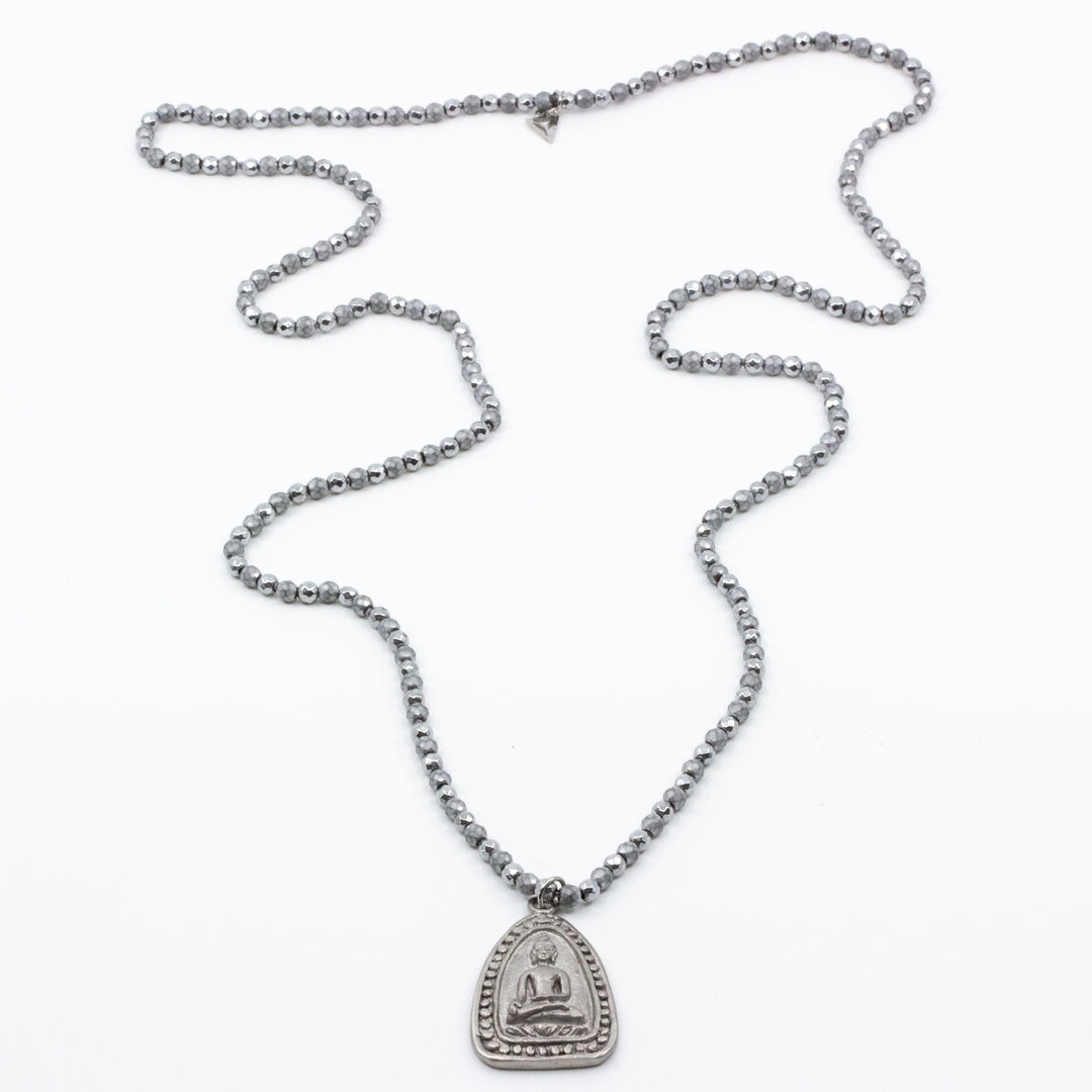 Buddha Icon Necklace Silver
