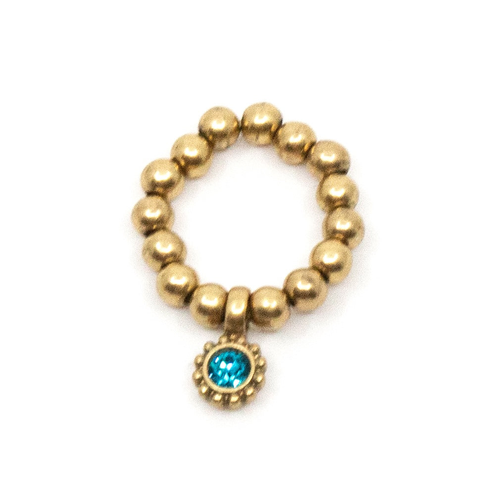Crystal Gold Elastic Ring