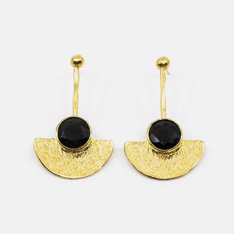 Athena Örhänge Svart Guld/Svart