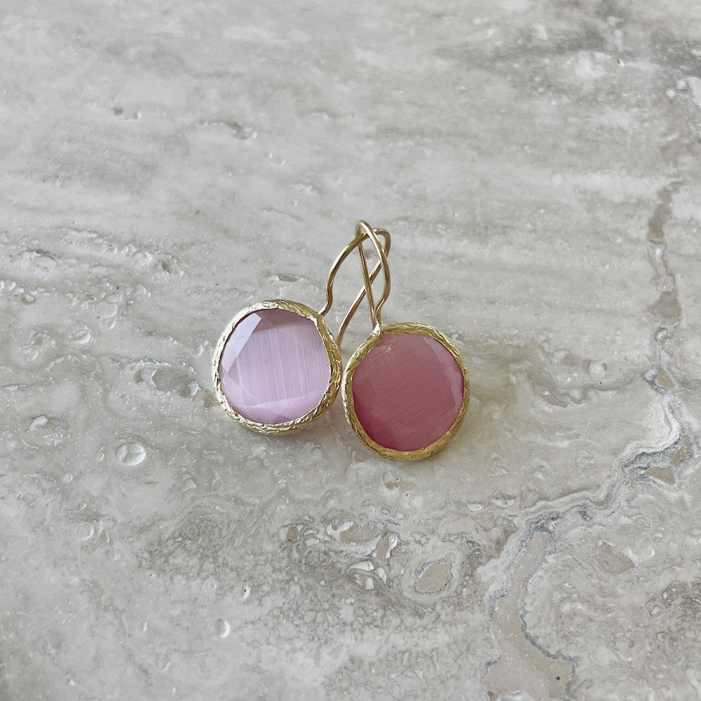 Ny Örhänge Rosa Vit/Guld