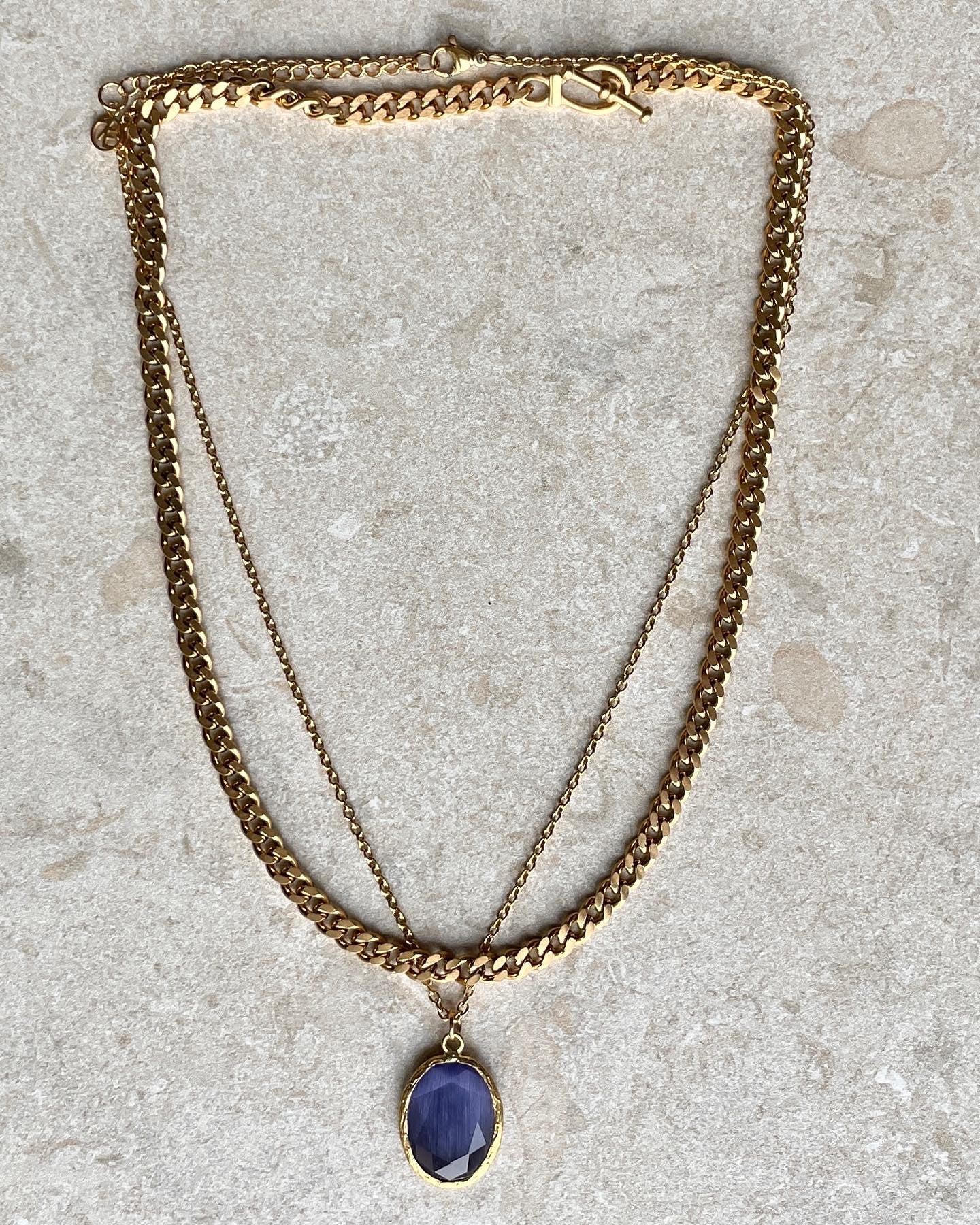 Theá Halsband Lila Guld