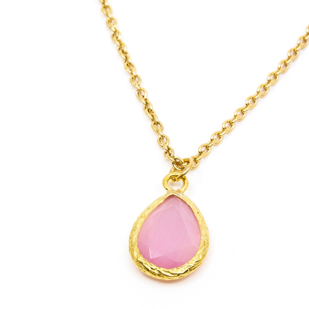 Omorfiá Halsband 45cm Rosa Rosa